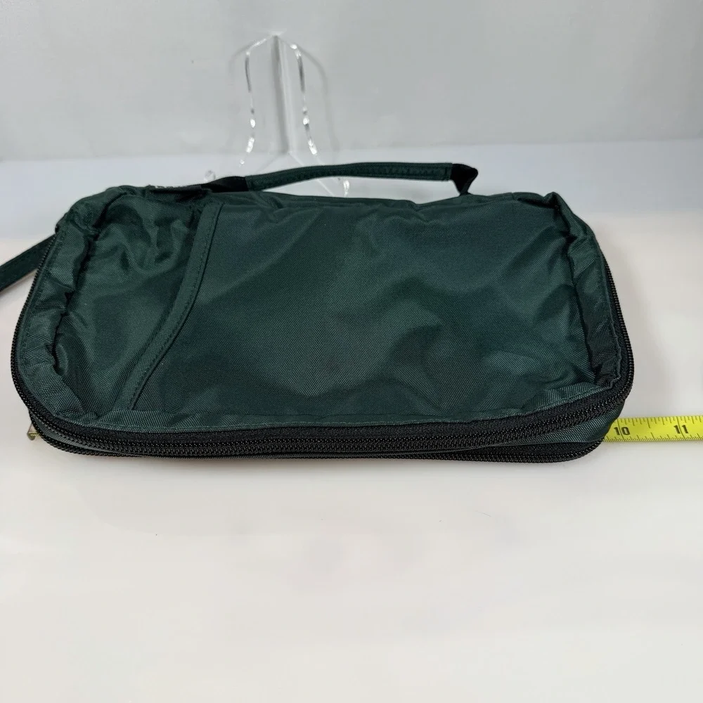 LL Bean Wallet Travel Organizer Cards Money ID Holder Wristlet Dark Green